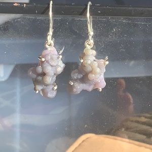 EXTREME RARE GRAPE CHALCEDONY 925 STERLING SILVER EARRINGS